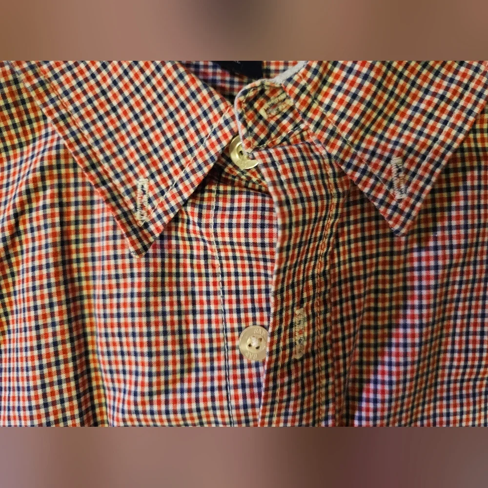 Gap Kids Plaid Button-Down Shirt- Red And Blue- Youth XXL 14-16